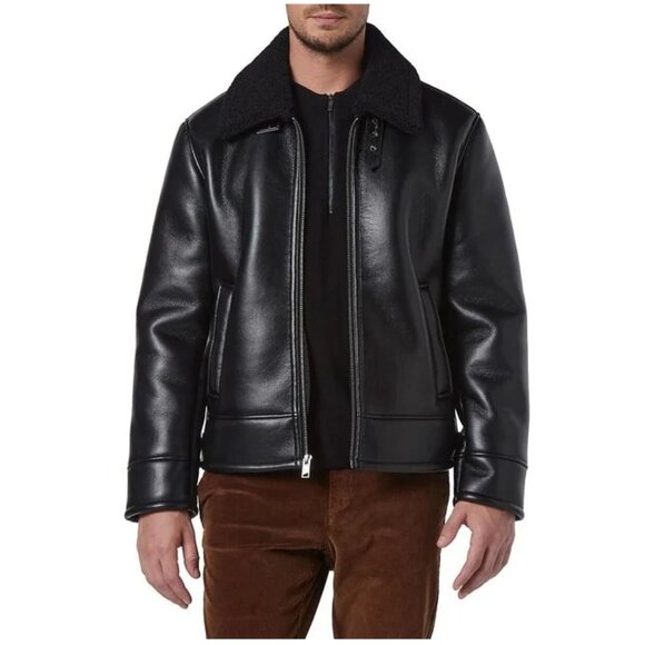 NEW ANDREW MARC Cadman Aviator Jacket in black for men 1025 8m4 - Picture 1 of 8